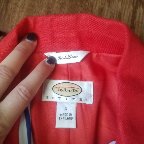 Talbots Petite Red Blazer - Picture 2 of 4